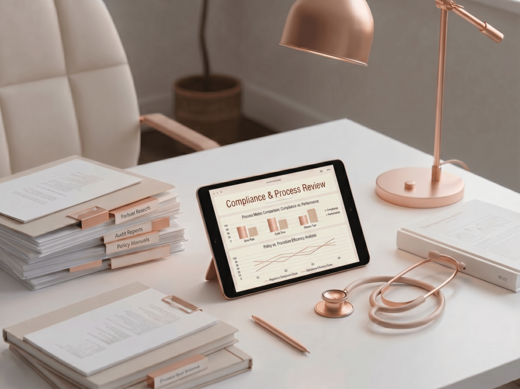 Tablet shows compliance report