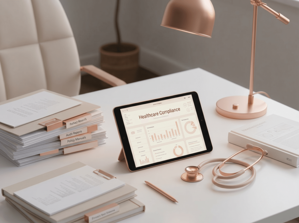 Healthcare compliance dashboard tablet